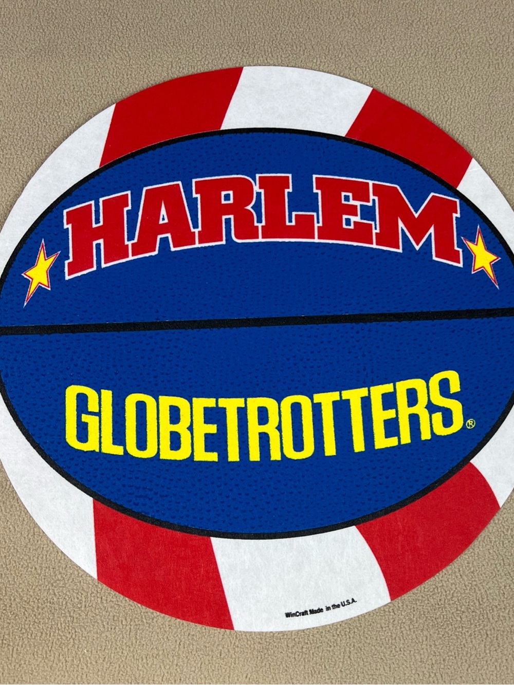 VTG Harlem Globetrotters WinCraft Circular Pennant. Felt Feel. Made In USA!!